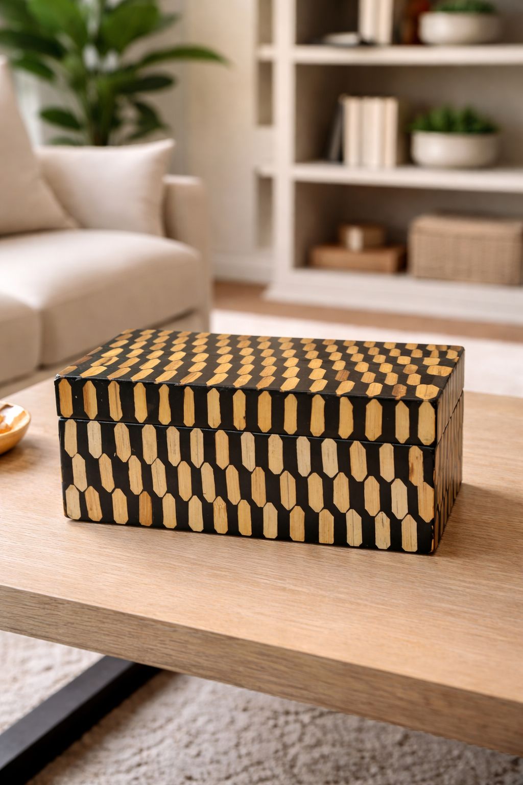 CAIXA EM BAMBU MOSAICO - 25x11