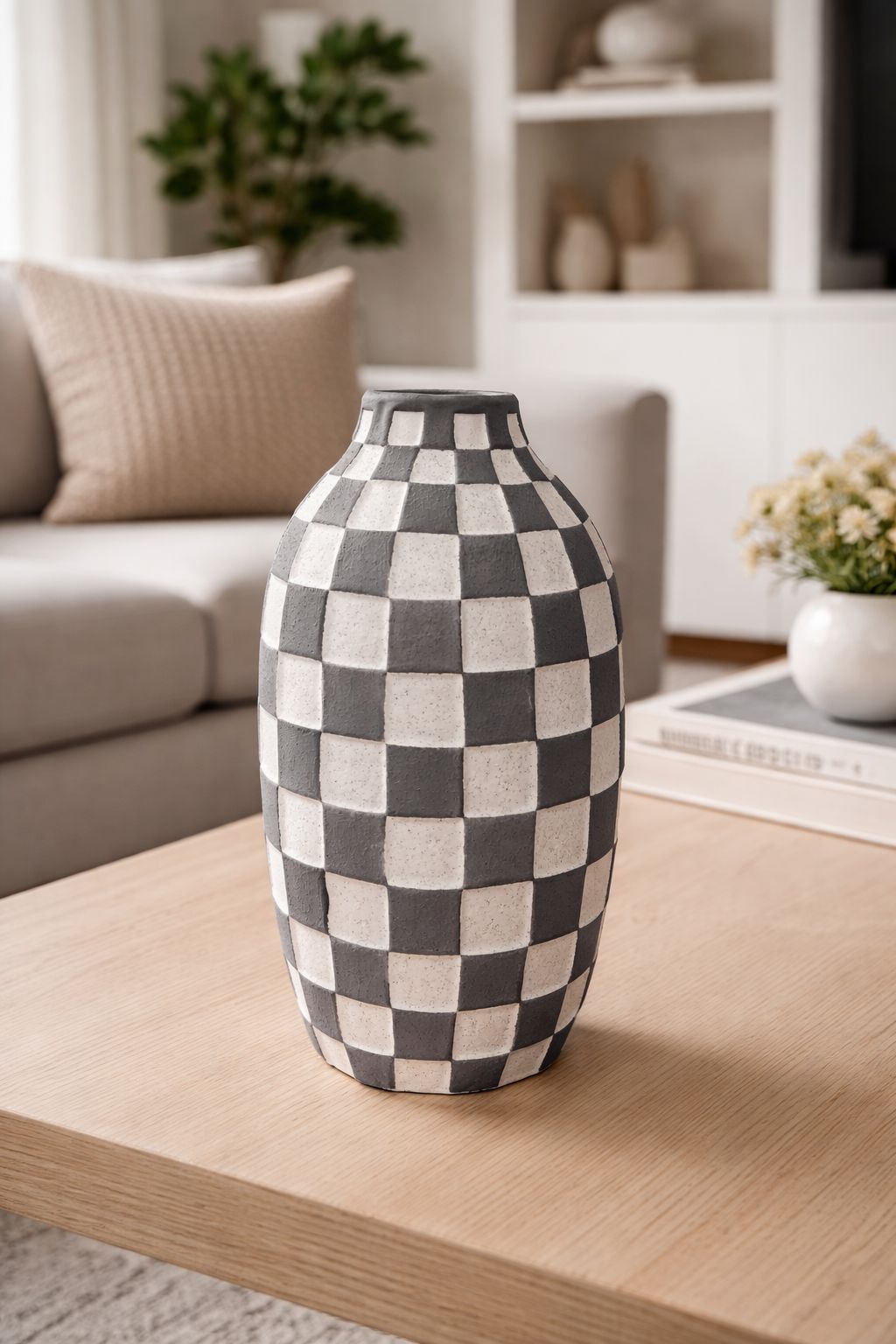 VASO EM CERAMICA CINZA