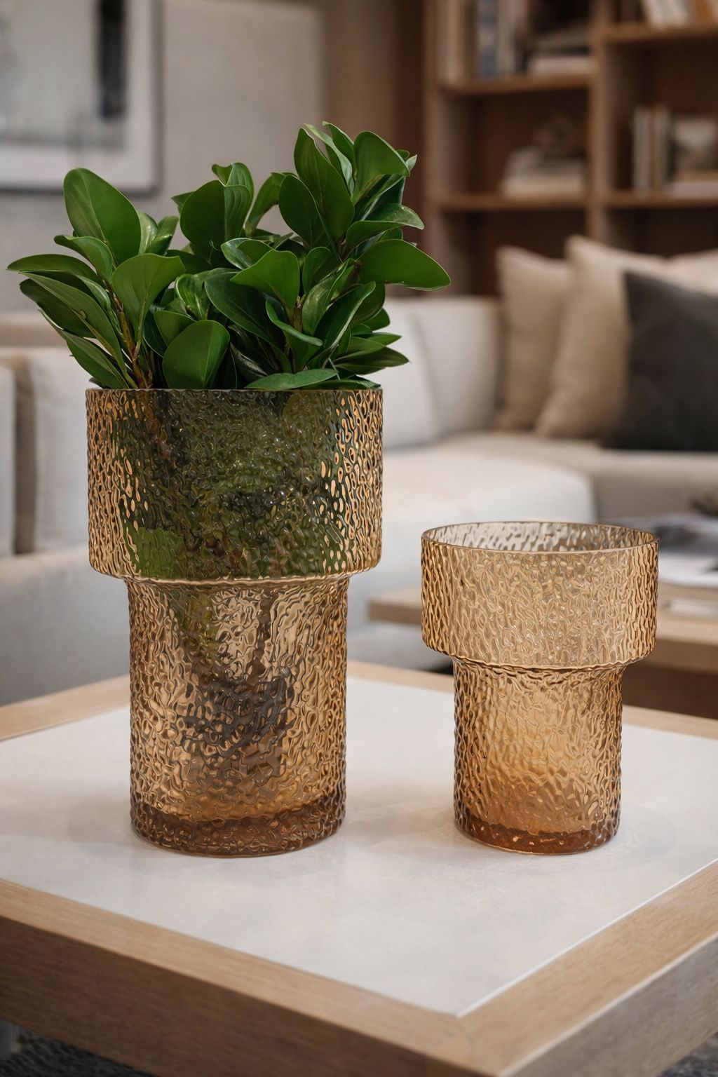 CONJUNTO DE VASOS VETRO - 2 peças - Sem a folhagem