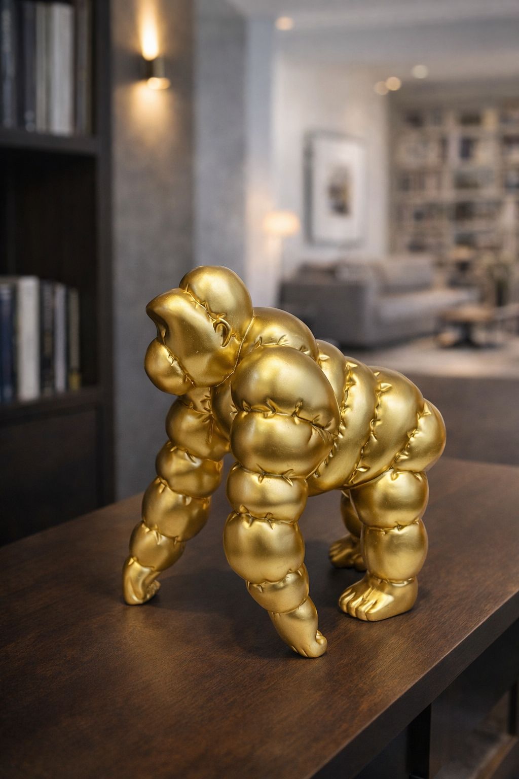 ESCULTURA PRIMATUS DOURADO - 27x24