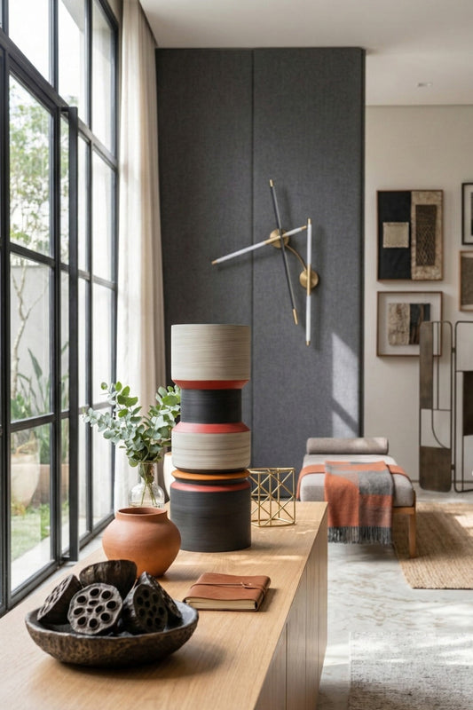 VASO EM CERÂMICA ORBITALE - 40x14