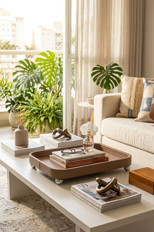 BANDEJA EM COURO MOUSSE - 36x26