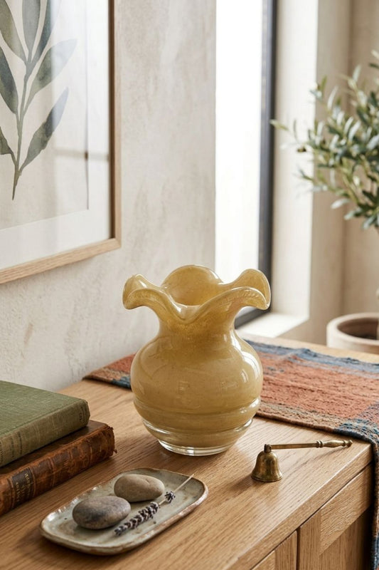 VASO EM MURANO GIALLO - 16x13