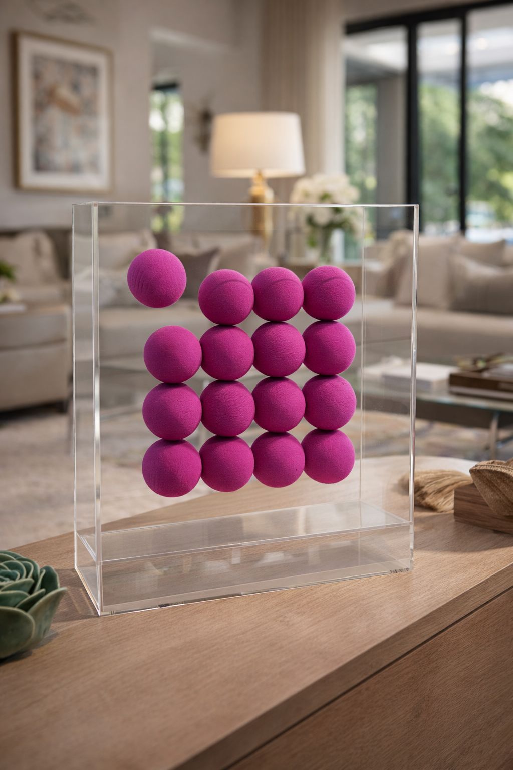 ESCULTURA EM ACRÍLICO PINK DOT - 30x24