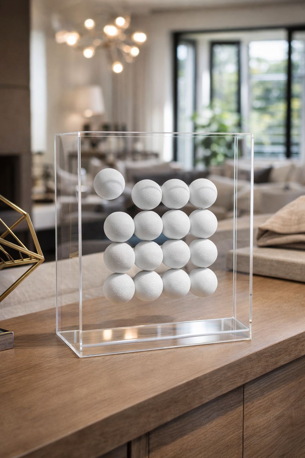 ESCULTURA EM ACRILICO WHITE DOTS - 30x24