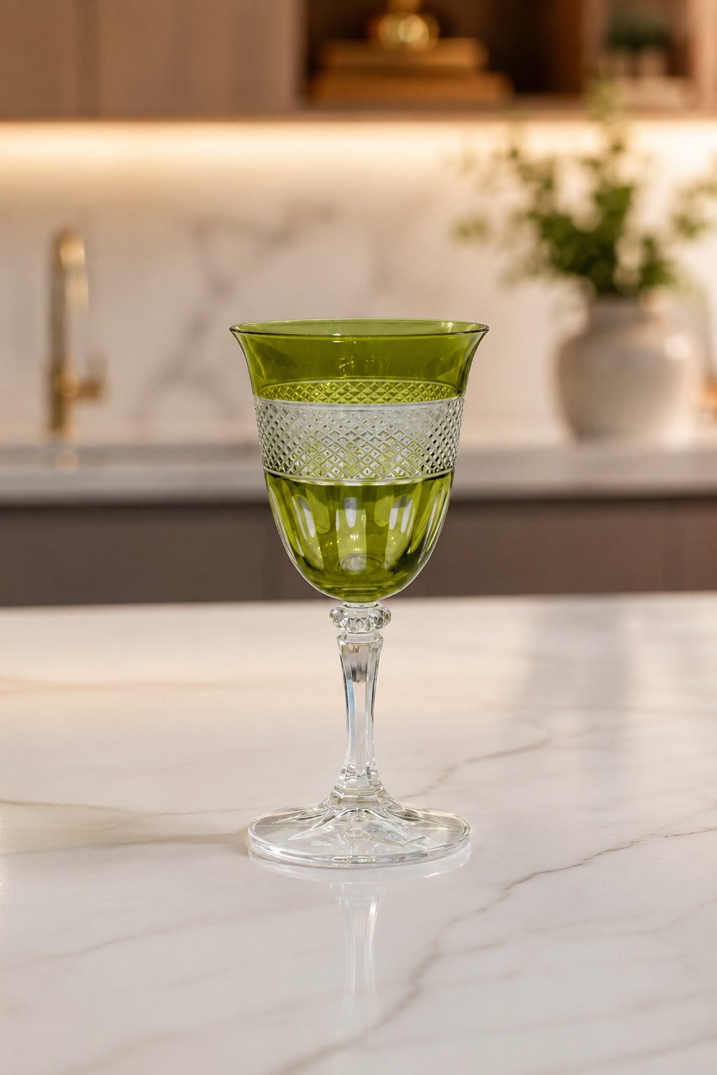 TAÇA VINHO BRANCO BELLAVERDE LAPIDADA - 19x9