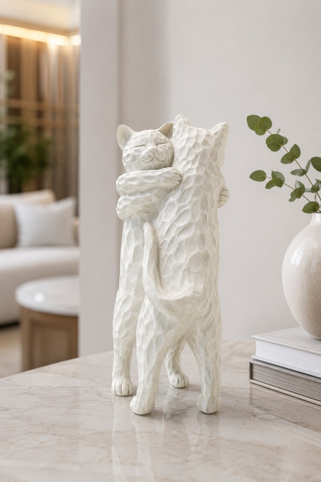 ESCULTURA ABRAÇO FELINO - 30x15