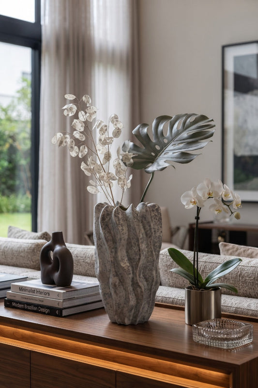VASO EM CERAMICA GRISA - 34x19