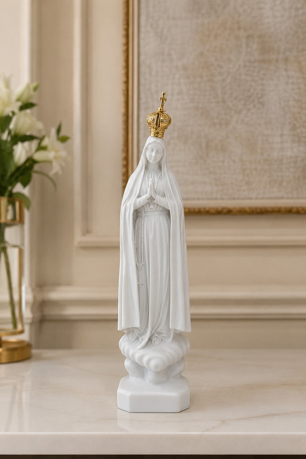 ESCULTURA NOSSA SENHORA DE FÁTIMA - 28x7