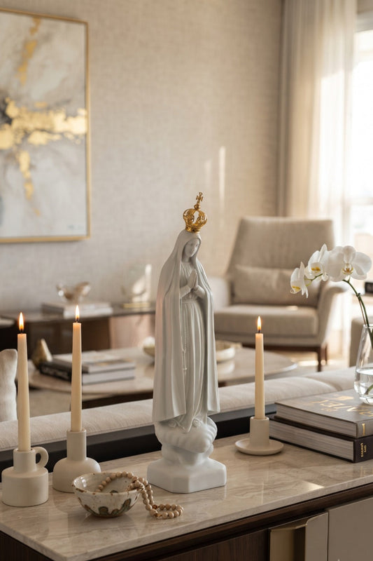 ESCULTURA NOSSA SENHORA DE FÁTIMA - 28x7
