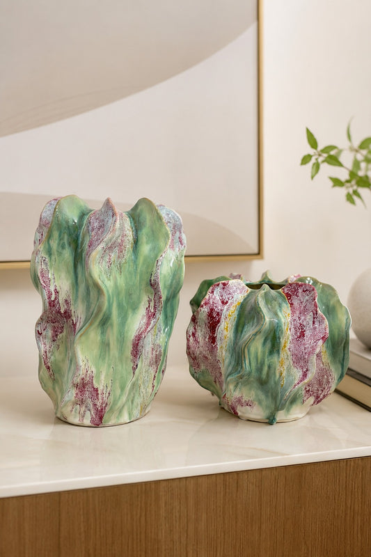 VASOS EM CERÂMICA CONTORNOS DA ARTE - 2 peças