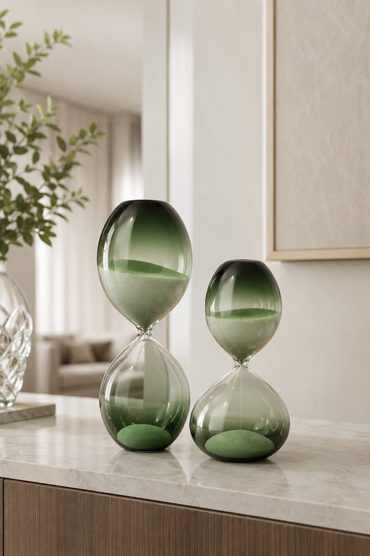 CONJUNTO AMPULHETAS TEMPO VERDE - 2 peças