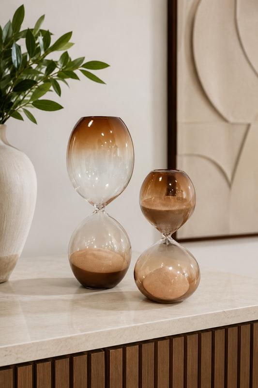 CONJUNTO AMPULHETAS TEMPO TERRACOTA - 2 peças