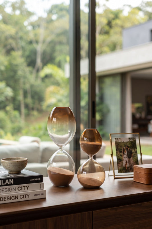 CONJUNTO AMPULHETAS TEMPO TERRACOTA - 2 peças