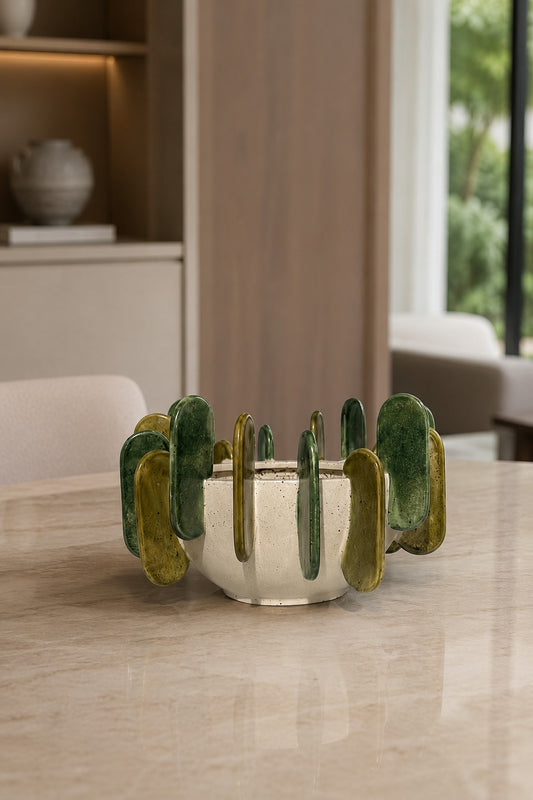 CENTRO DE MESA EM CERAMICA OÁSIS - 28x17