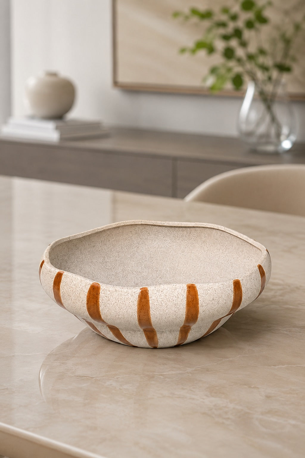 CENTRO DE MESA EM CERAMICA SANTORINI - 34x13