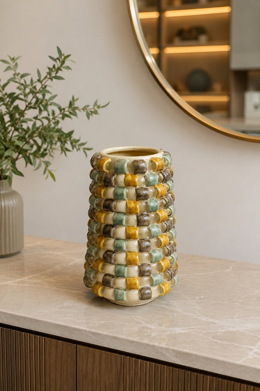 VASO EM CERAMICA MOSAÏQUE - 32x17